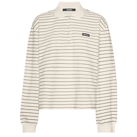 Rotate Pique Longsleeve Polo, Egret Combi 